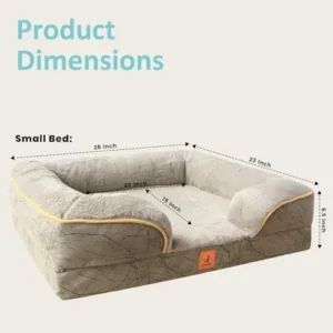 Orthopedic Dog Bed for Small Dogs – Big Washable Dog Sofa Bed Small, Supportive Foam Pet Couch Bed with Removable Washable Cover, Waterproof Lining and Nonskid Bottom