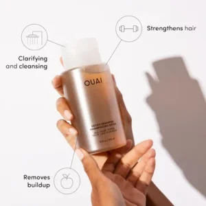 OUAI Detox Shampoo Travel Size – Clarifying Shampoo for Build Up, Dirt, Oil, Product and Hard Water – Apple Cider Vinegar & Keratin for Clean, Refreshed Hair – Sulfate-Free Hair Care (3 oz)