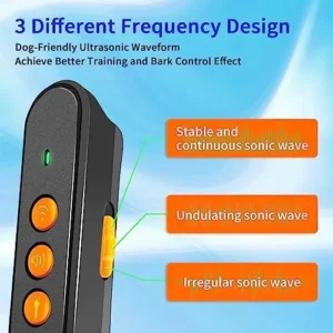 Paourify Ultrasonic Dog Bark Deterrent Devices,Rechargeable Dog Barking Control Device,with 3 Frequency Training Modes, Anti Dogs Barking with LED Flashlight Ideal for Outdoor and Indoor