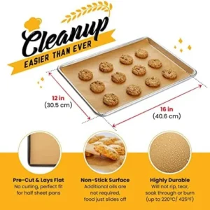 Parchment Paper Baking Sheets by Baker’s Signature | Precut Non-Stick & Unbleached – Will Not Curl or Burn – Non-Toxic & Comes in Convenient Packaging – 12×16 Inch Pack of 120