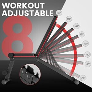 PASYOU Adjustable Weight Bench Full Body Workout Multi-Purpose Foldable Incline Decline Exercise Workout Bench for Home Gym