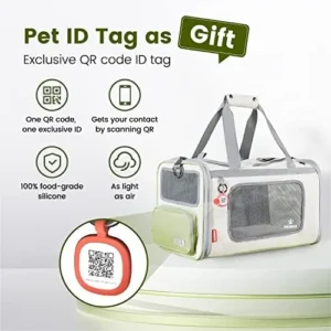 Pawaii Cat, Dog Carrier with ID Tag, TSA Airline Approved Cat Carrier, Soft Sided Collapsible Pet Travel Carrier, Foldable Pet Travel Bag, Protable, Comfortable, Convenient Pet Travel Carrier