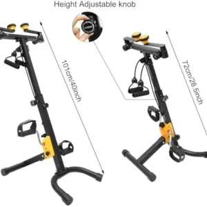 Pedal Exerciser Bike Foldable Pedal Exerciser Bike Hand Arm Leg and Knee Exercise Peddler for Seniors Adjustable Height Pedal Exercise Bike for Total Body Home Exercise Equipment