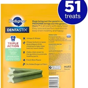 PEDIGREE DENTASTIX Dental Dog Treats for Toy/Small Dogs Fresh Flavor Dental Bones, 12.66 oz. Pack (51 Treats)