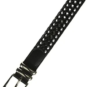 Perry Ellis Men’s Portfolio Braided Belt with Leather (Sizes 30-54 Inches)