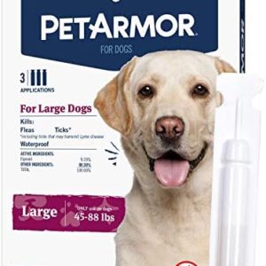 PetArmor for Dogs, Flea and Tick Treatment for Large Dogs (45-88 Pounds), Includes 3 Month Supply of Topical Flea Treatments