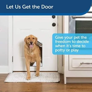 PetSafe Freedom Aluminum Pet Door for Dogs and Cats, Medium, White, Tinted Vinyl Flap