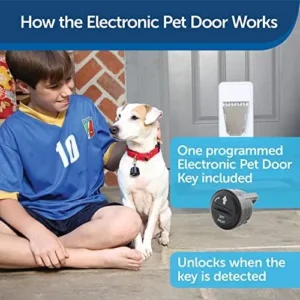 PetSafe NEVER RUST Electronic Pet Door – Automatic Dog and Cat Door – For Large Pets – Pets up to 100 lb