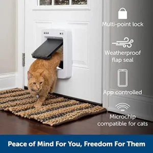 PetSafe SmartDoor Never Rust Connected Pet Door, Dog and Cat, Selective Entry and Exit, App Enabled Pet Door, Smart Device, Smartphone Controlled, Customize Schedule, Multiple Pets, Medium