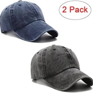 PFFY 2 Packs Vintage Washed Distressed Baseball Cap Golf Dad Hat for Men Women