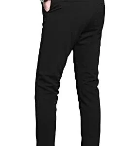 Plaid&Plain Men’s Stretch Dress Pants Slim Fit Skinny Suit Pants