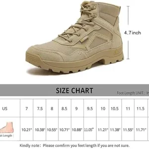 POLAR SOLDIER Men’s Tactical Combat Boots Lightweight Military Boots Durable Suede Work Boots Hiking Outdoor Boots