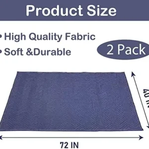 PONGHEI 2 Moving Blankets 40″x 72″ Heavy Duty Packing Blankets for Moving Shipping Thick Furniture Wrapping for Moving Supplies Professional Quilted Shipping Blankets