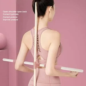 Posture Corrector Yoga Stick, Wooden Pranayama Stick Hunchback Correction Body Training Lightweight Exercise Stick for Women Men