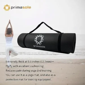 Primasole 1/2 Thick Exercise Mat with Carry Strap & Case Mat for Yoga Pilates Fitness at Home and Gym 72″ L x 24″ W