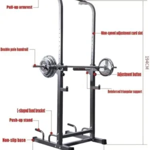 Professional Squat Rack Strength Training Equipment Home Sports Squat Rack Bench Press Home Fitness Shelf Equipment Set Home Weight Bed Indoor Parallel Barbell Bracket Power Workout Equipment