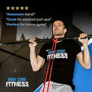 Pull Up Assistance Resistance Bands by Iron Core Fitness- Strength Power Flexibility Training at Home or Gym. Ebooks and Workout Chart Included.