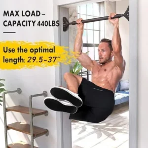 Pull Up Bar Doorway, Door Frame Chin Up Bar with Locking Adjustable Width Upper Body Workout Bar No Screw Wall Mounted Gym System Trainer Non-Slip Door Exercise Equipment for Home