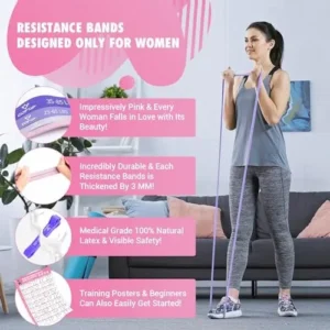 Pull Up Resistance Bands for Women, Thicken Dark Purple Pull Up Assistance Exercise Bands with Training Poster, Resistance Bands for Working Out, Stretching and Physical Therapy(Home Gym)