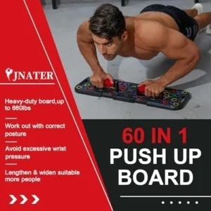 Push Up Board with Smart Count, Multi-Function 60 in 1 Push Up Bar (Foldable & Portable), Push up Handles for Floor, Professional Home Workout Equipment, Strength Training Equipment for Men & Women