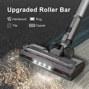 Qijun Cordless Stick Vacuum Quiet Lightweight Multi-Function Handheld Vacuum 23KPa Powerful Suction Deep Clean for Floor Carpet Car Pet Hair Latest Model Gray