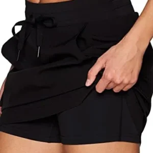 RBX Active Women’s Long Length Skort, Quick Drying Woven Golf Skort with Pockets for Tennis, Pickleball, Hiking, Workouts