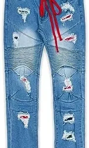 Reason Jeans for Men, Men’s Slim Fit Skinny Pants, Western Fashion Denim Fitted Designer Jean, Everyday Skin Fit Casual Pants