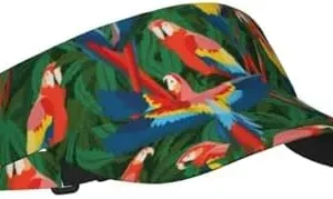 Red Blue Macaw Parrots Fashion Sport Sun Visor Adjustable Sun Cap Hat Sun Visor for Men and Women