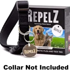 REPELZ Natural Flea & Tick Tag for Dogs & Cats – Safe for Pets & People – Lifetime Platinum Protection