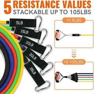 Resistance Bands for Working Out Exercise Bands Resistance Bands Set Fitness Bands Stretch Bands for Exercise Band Workout Bands Resistance Band Door Anchors Work Out Bands Elastic Bands for Exercise