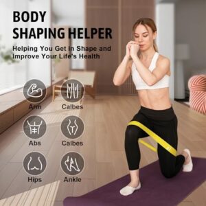 Resistance Bands for Working Out, Exercise Bands Resistance Bands Set with 5 Resistance Levels, Multi-Colored Workout Bands for Indoor and Outdoor Fitness, Leg Strength Training, Rehab, Yoga