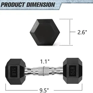 RitFit 5-300LBS Rubber Encased Hex Dumbbell Sets with Optional Rack for Home Gym, Coated Hand Weights for Strength Training, Workouts