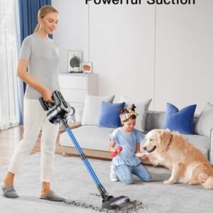 Roanow Cordless Vacuum Cleaner, 450W/38KPA Cordless Vacuum with LED Display, 55Mins Runtime Lightweight & Ultra-Quiet Cordless Stick Vacuum for Carpet and Floor, Home, Pet Hair Cleaning