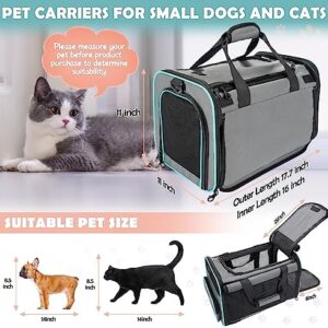 Rolling Pet Carrier with Wheels, Foldable Airline Approved Dog Carriers for Small Dogs and Cats, Cat Carrier on Wheels, Pet Travel Carrier for Flight Camping Outdoor