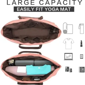 RXHOSIGAY with Multi-Functional Storage Pockets Full-Zip Extra Large Yoga Mat Tote Bag Sports Gym Pilates Bag