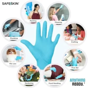 SAFESKIN Disposable Nitrile Gloves in POP-N-GO Pack (50 or 200 Count) Medium Duty, Powder-Free -Cleaning, Gardening, Crafts