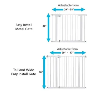 Safety 1st Easy Install 36″ Extra Tall & Wide Gate, Fits Between 29′”And 47″