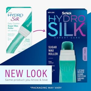 Schick Hydro Silk Sugar Wax Roller for Body + Pubic, Roll On Body Wax Kit, Soft , Hair Removal Wax, Bikini Line Hair Removal