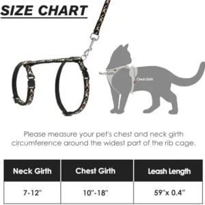 SCIROKKO Cat Harness and Leash Set – Escape Proof Adjustable for Outdoor Walking with Safety Buckle for Small Animals Glow in The Dark