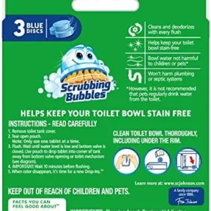 Scrubbing Bubbles Toilet Tablets, Continuous Clean Toilet Drop Ins, Helps Keep Toilet Stain Free and Helps Prevent Limescale Buildup, 3 Count, Pack Of 1