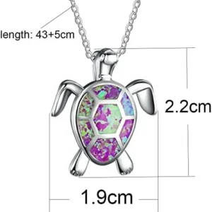 Sea Turtle Pendant Necklace for Women Men Girls Boys, Silver Plated Link Chain Animal Jewlery