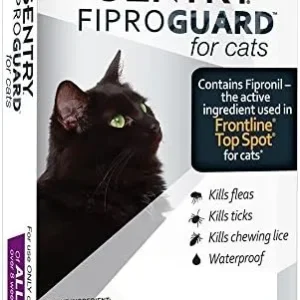 SENTRY Fiproguard for Cats, Flea and Tick Prevention for Cats (1.5 Pounds and Over), Includes 3 Month Supply of Topical Flea Treatments