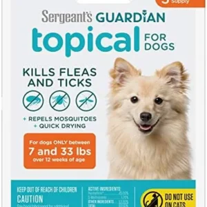 Sergeant’s Guardian Flea & Tick Squeeze On for Dogs 7-33 lbs., 3 Count