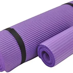 Signature Fitness All Purpose 1/2-Inch Extra Thick High Density Anti-Tear Exercise Yoga Mat and Knee Pad with Carrying Strap and Optional Yoga Blocks, Multiple