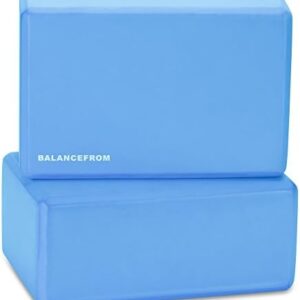 Signature Fitness Set of 2 High Density Yoga Blocks, 9″x6″x4″ Each, Pair, Multiple Colors