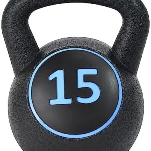 Signature Fitness Wide Grip 3-Piece Kettlebell Exercise Fitness Weight Set, Include 10 lbs, 15 lbs and 20 lbs, Set of 3, Set of 4 Kettlebells