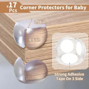 Silicone Corner Protector, Table Protectors for Baby, Clear Furniture Corner Guards & Edge Safety Bumpers Cushion to Cover Sharp Furniture & Table Edges (17 Count (Pack of 1))