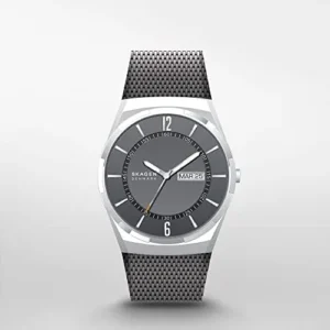 Skagen Melbye Three-Hand Watch with Stainless Steel Mesh Band