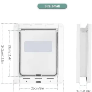 Small Doggie Door with Magnetic Locking Panel for Home Security – Durable & Weatherproof 13.5×11.1 for Small to Medium Dogs, Cats, Pets. Easy to Install