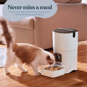 Smart Automatic Cat Feeder – 6-L Reliable Automatic Cat Food Dispenser with Display LCD Screen for Easy Set Up -Portion Control Automatic Dog Feeder – Desiccant Bag Keeps Dry Food Fresh-Voice Recorder